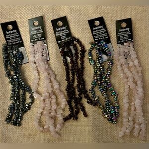 Bead Gallery Bundle of 5 Chips Stone Strands For Crafting, Decor, Projects